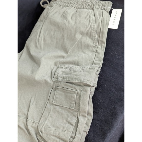 NWT PacSun Baggy Cargo Pant Joggers Drawstring Pull On Green Mens Medium - Picture 9 of 13